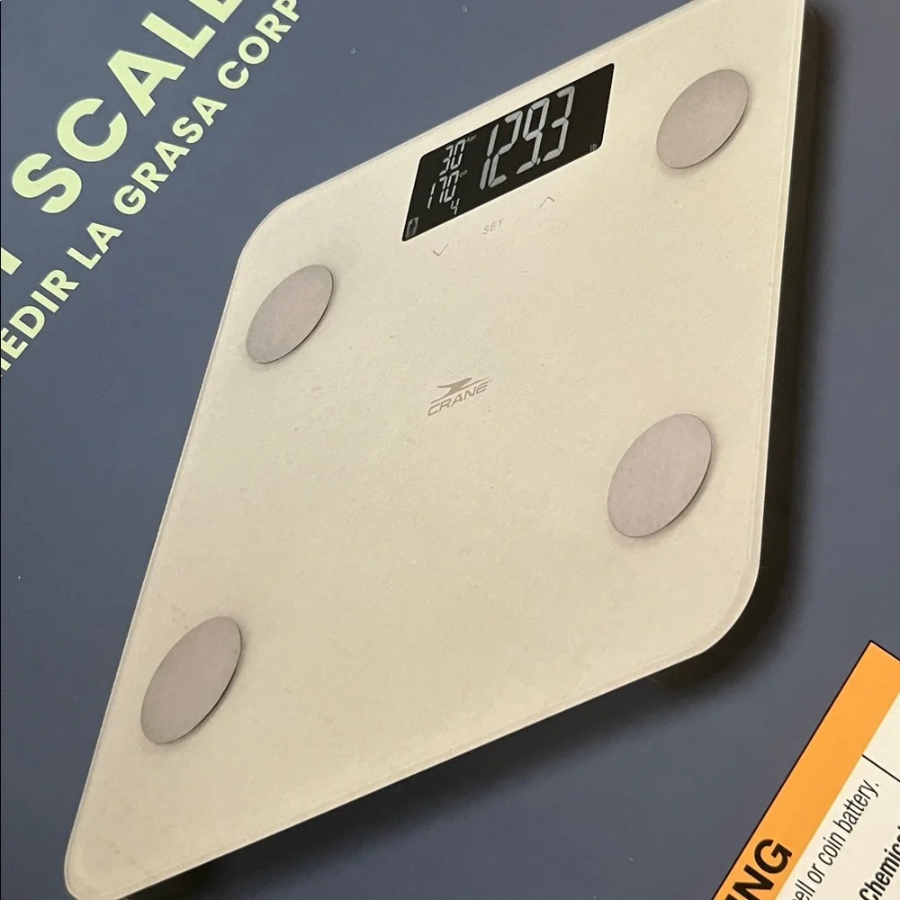 New in Box Crane Body Fat Scale in White and Gray